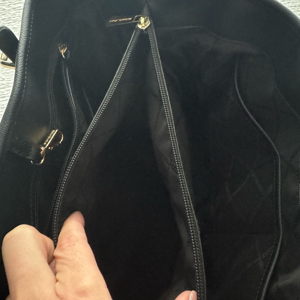 Michael Kors Black Leather Tote with Gold Hardware - Picture 4 of 10